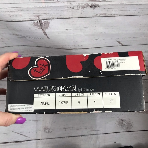 TUK Dazzle Moto Jacket Rocket Slingback High Heels - Picture 8 of 9